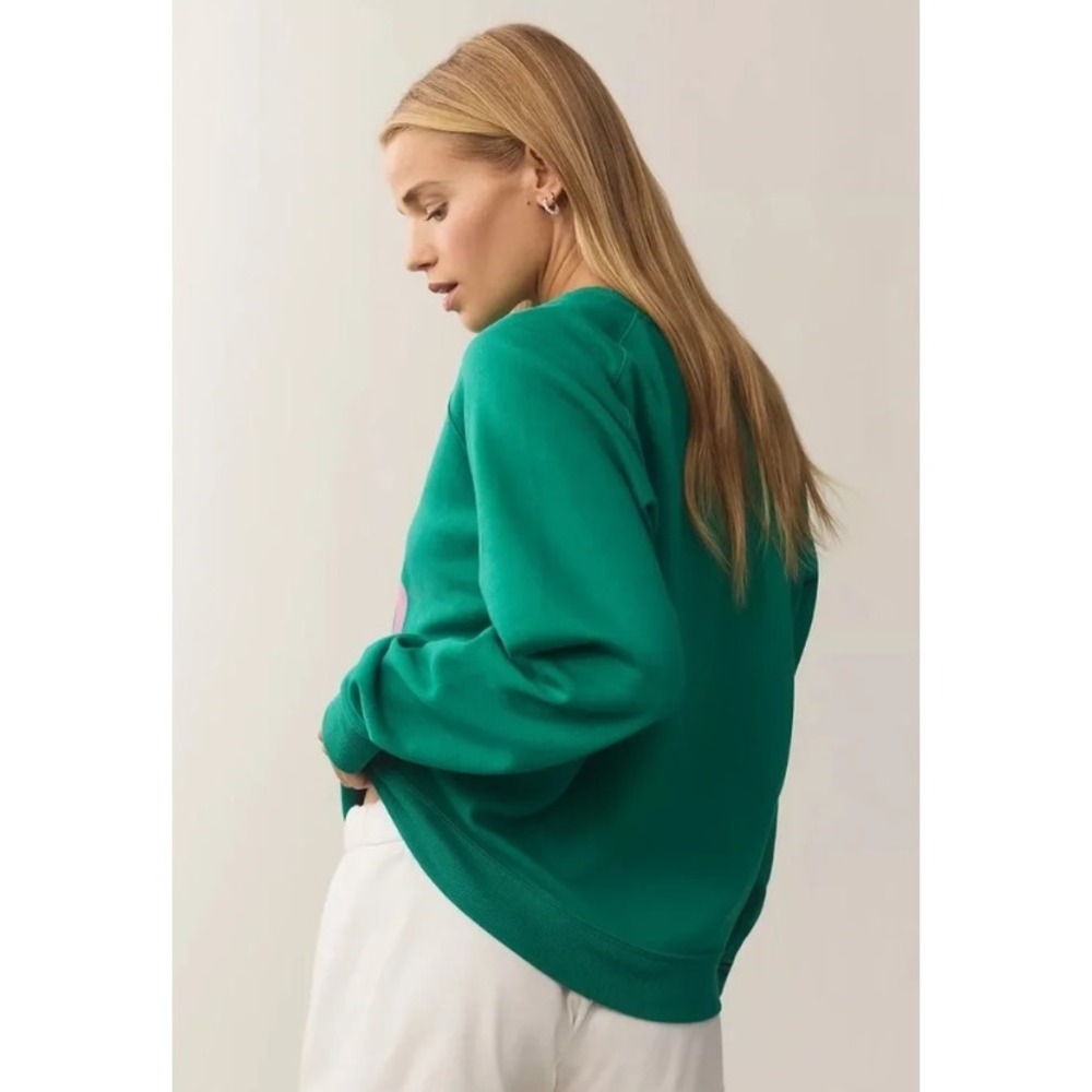 NWT Anthropologie Capricorn Zodiac Sweatshirt Crew Neck Pullover Green - Size XL - Picture 3 of 8